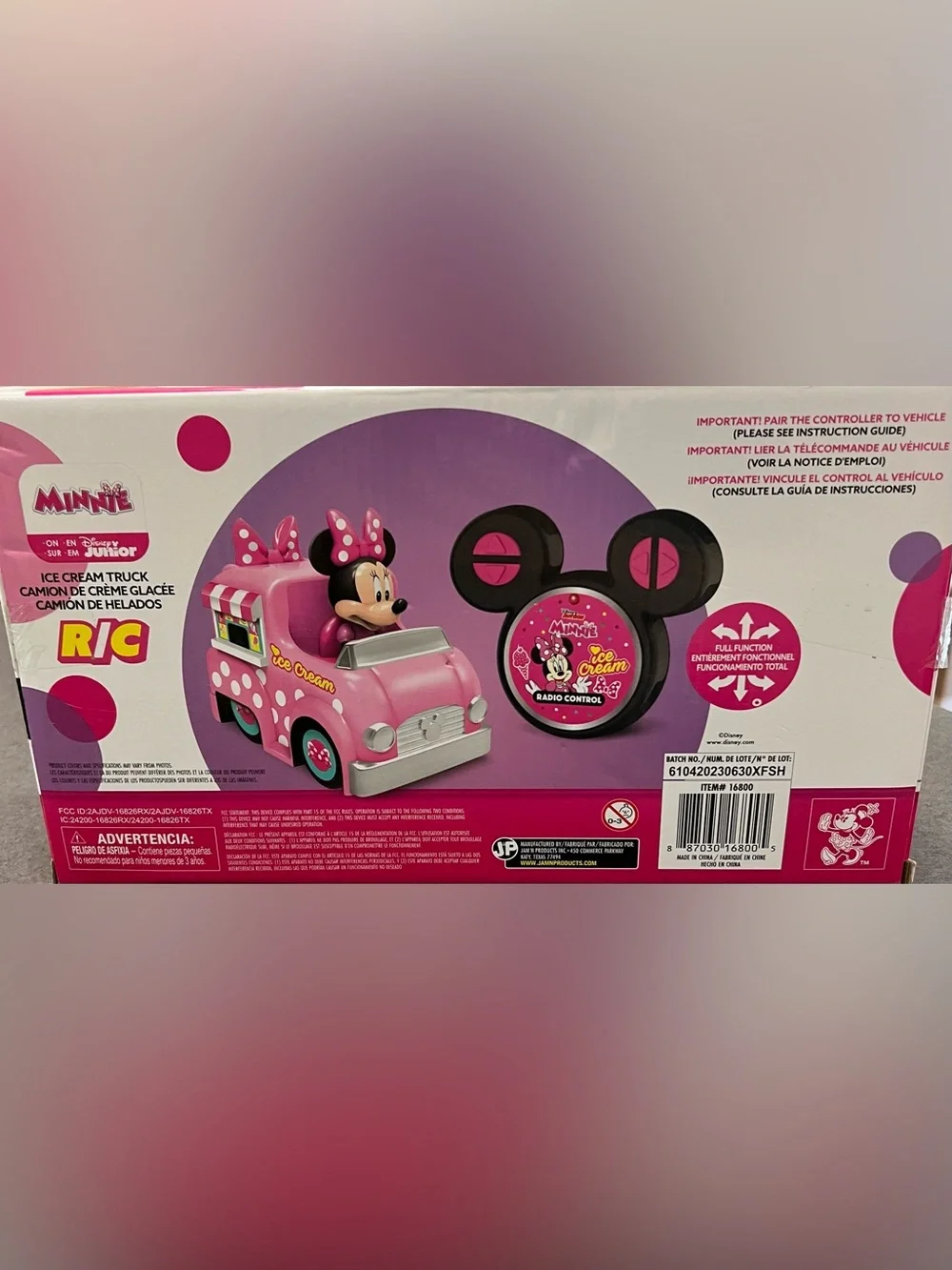 Disney Junior Minnie Pink Ice Cream Truck Radio Control Toy